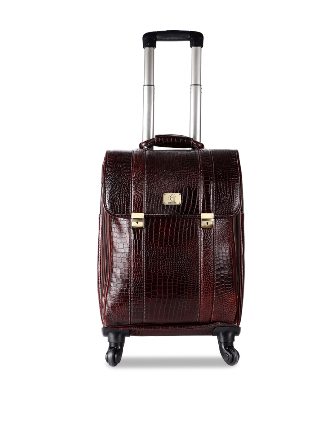 

HiLEDER Brown Textured Soft-Sided Large Trolley Bag