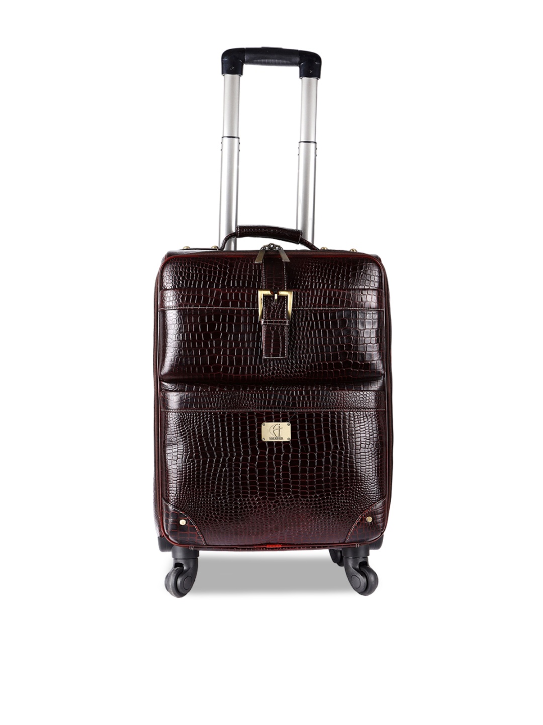 

HiLEDER Textured Soft-Sided Large Trolley Bag, Brown