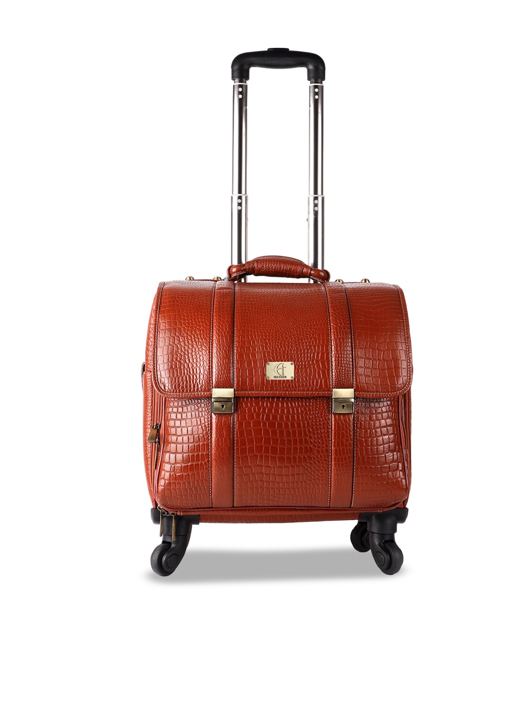

HiLEDER Textured Overnighter Trolley Bag, Tan