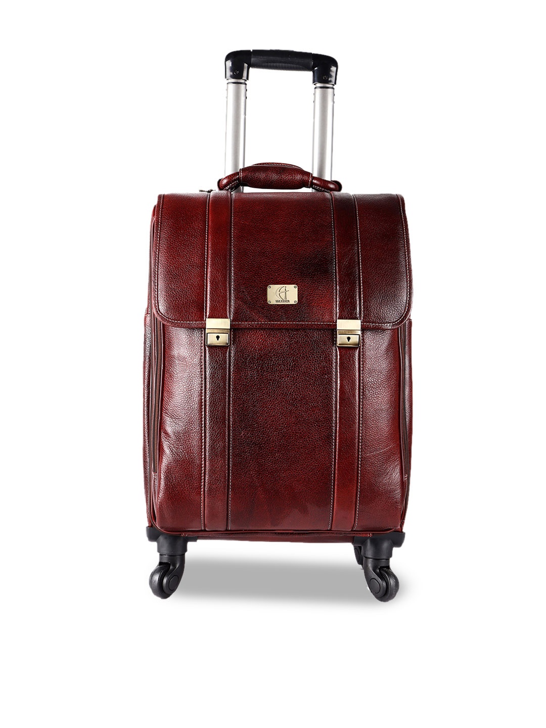 

HiLEDER Leather Soft-Sided Large Trolley Bag, Brown