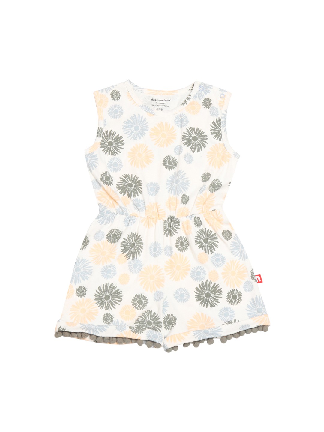 

Nino Bambino White Printed Basic Playsuit