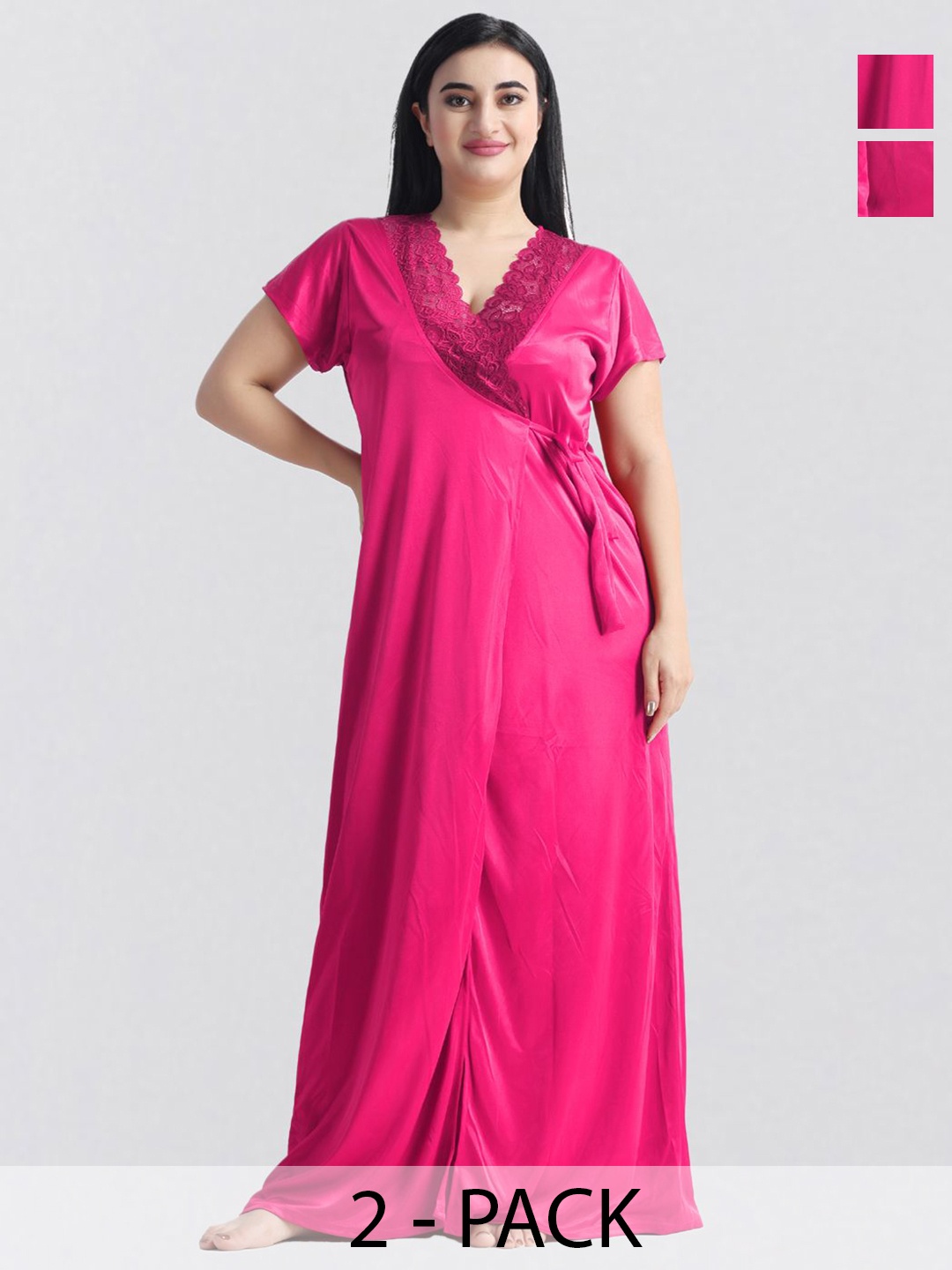 

NIGHT KEYS Maxi Nightdress, Pink