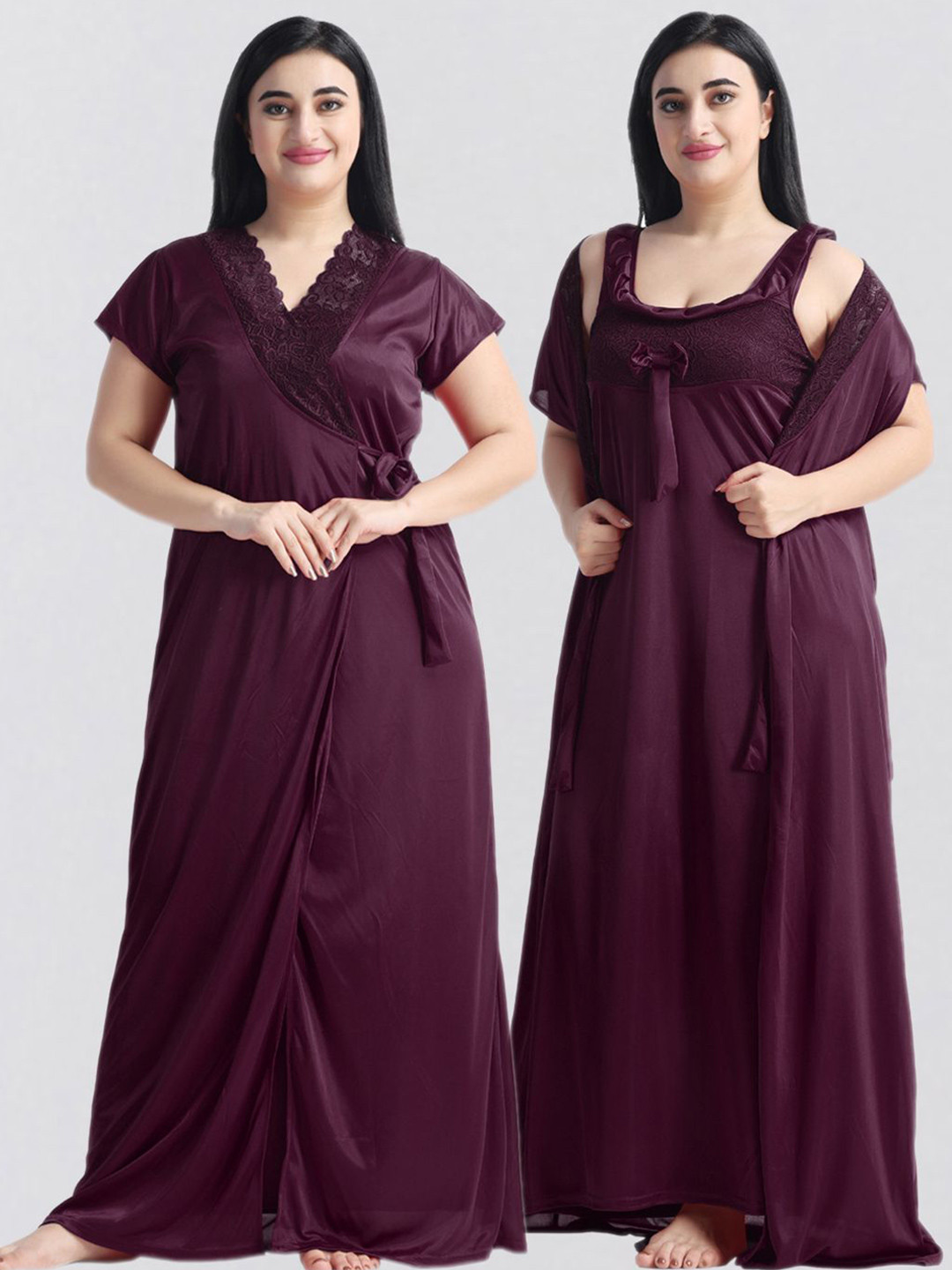 

NIGHT KEYS Maxi Nightdress, Purple