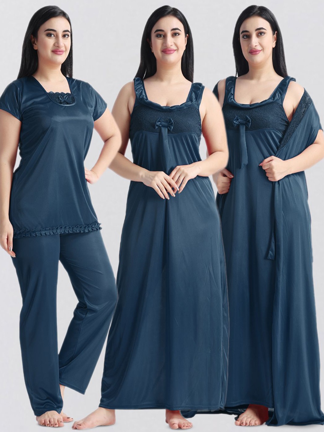 

NIGHT KEYS Maxi Nightdress, Grey