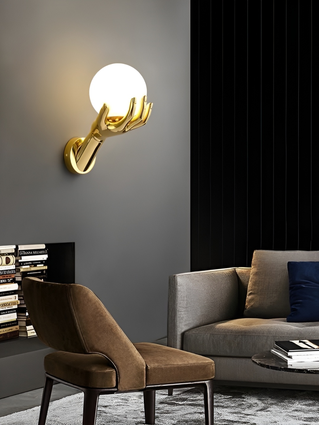 

Areezo Gold-Toned Metal Contemporary Wall Lamp
