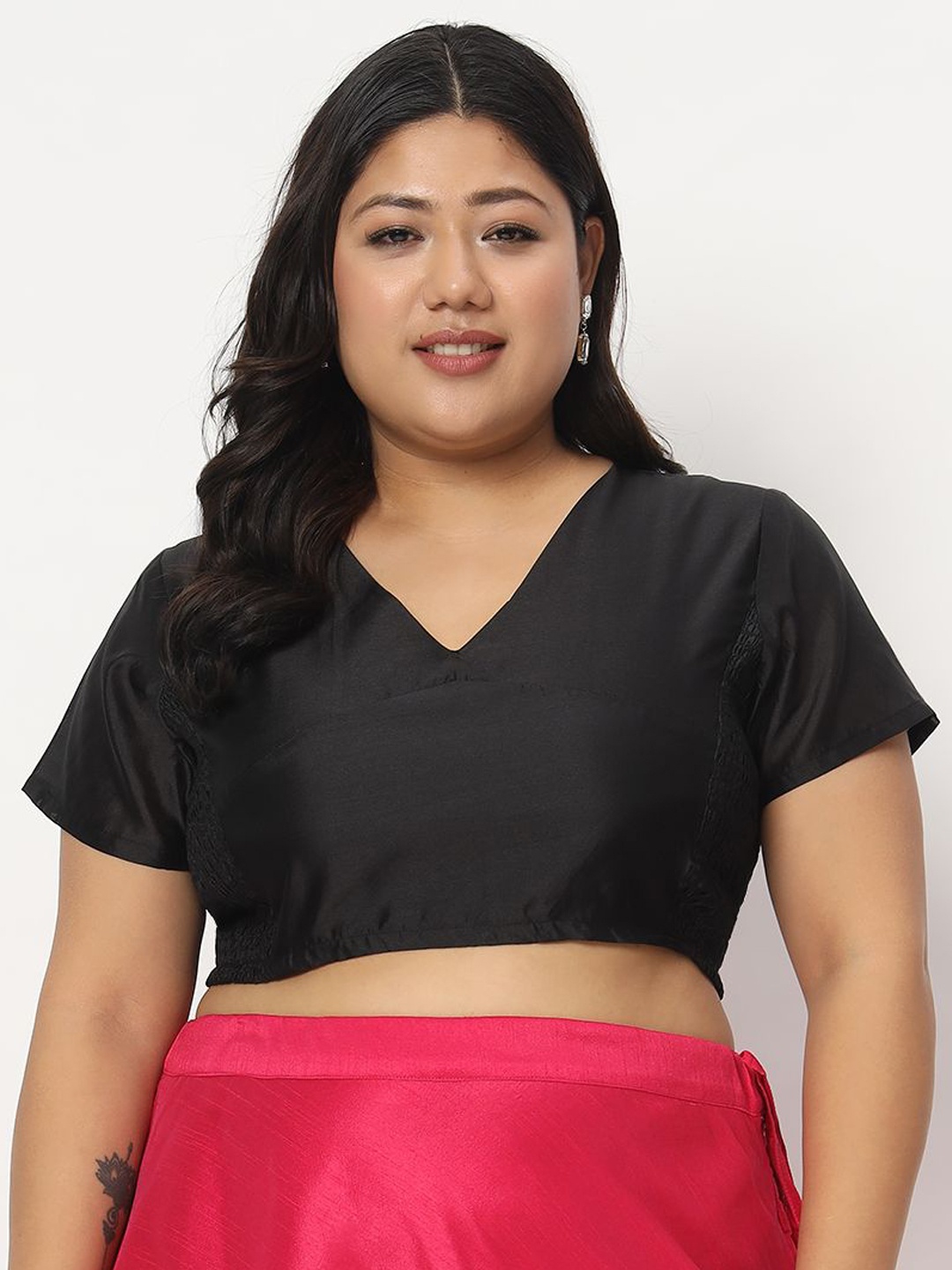 

studio rasa Stretchable Saree Blouse, Black