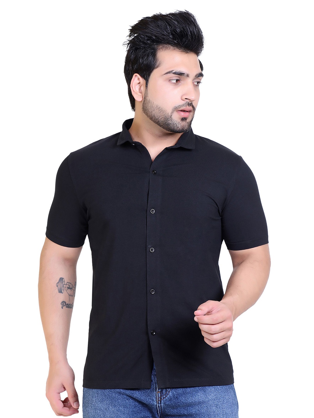 

MAZMUN Men Opaque Casual Shirt, Black