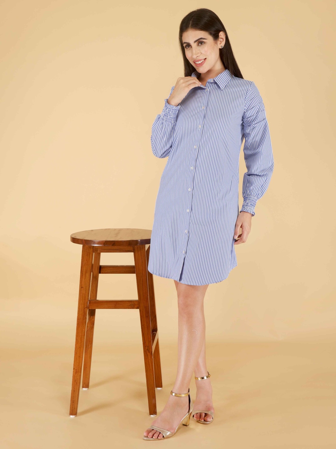 

HERE&NOW Striped Shirt Dress, Blue