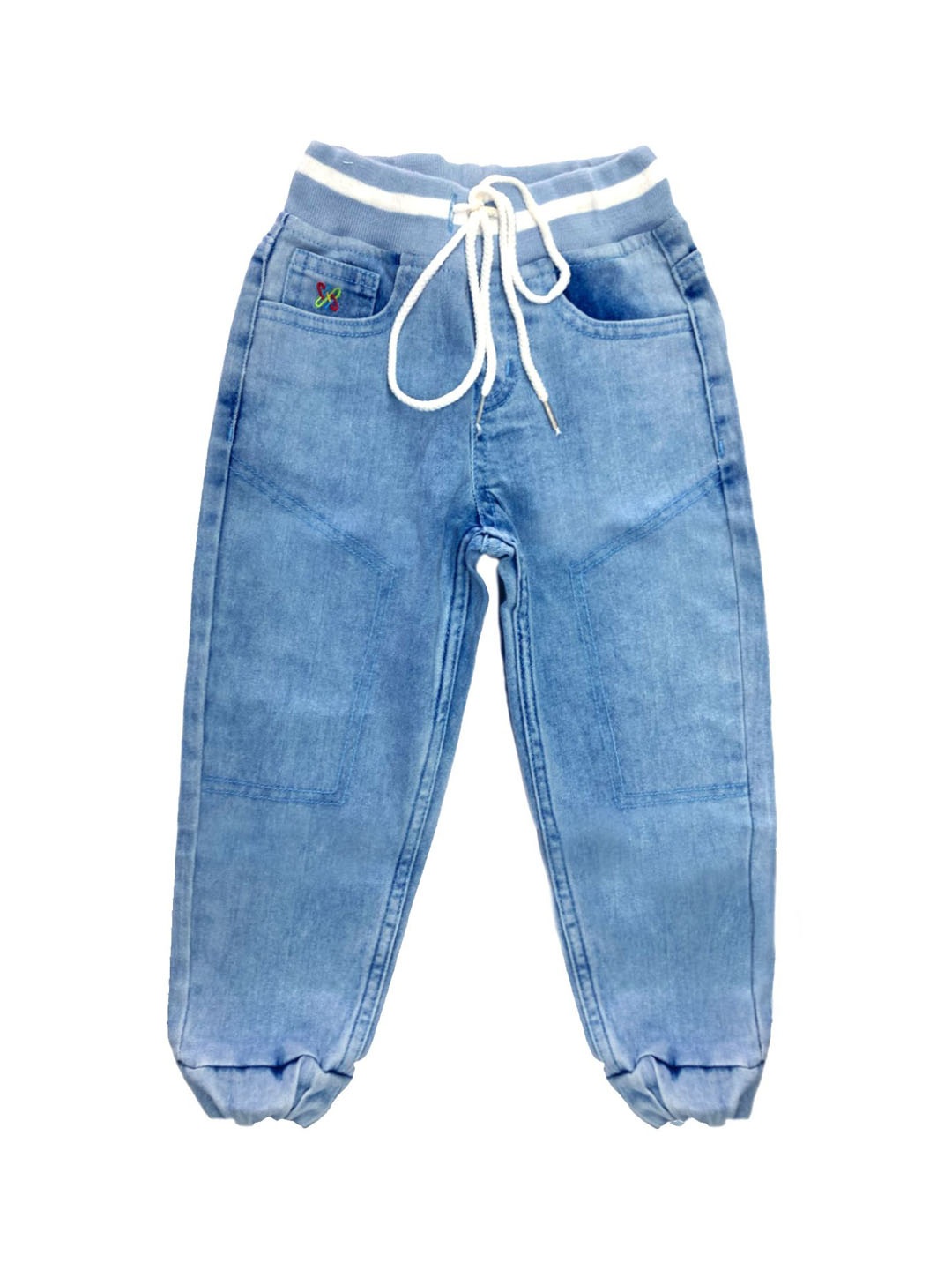 

Knit N Knot Girls Relaxed Fit Embroidered Stretchable Jeans, Blue