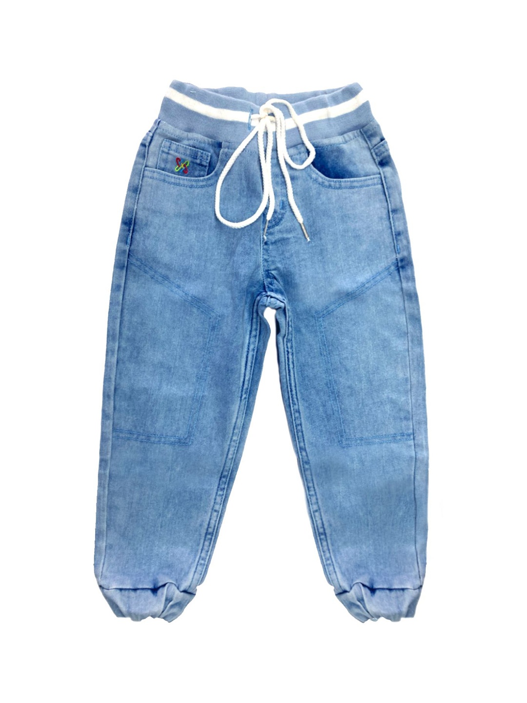 

Knit N Knot Girls Relaxed Fit Embroidered Stretchable Jeans, Blue