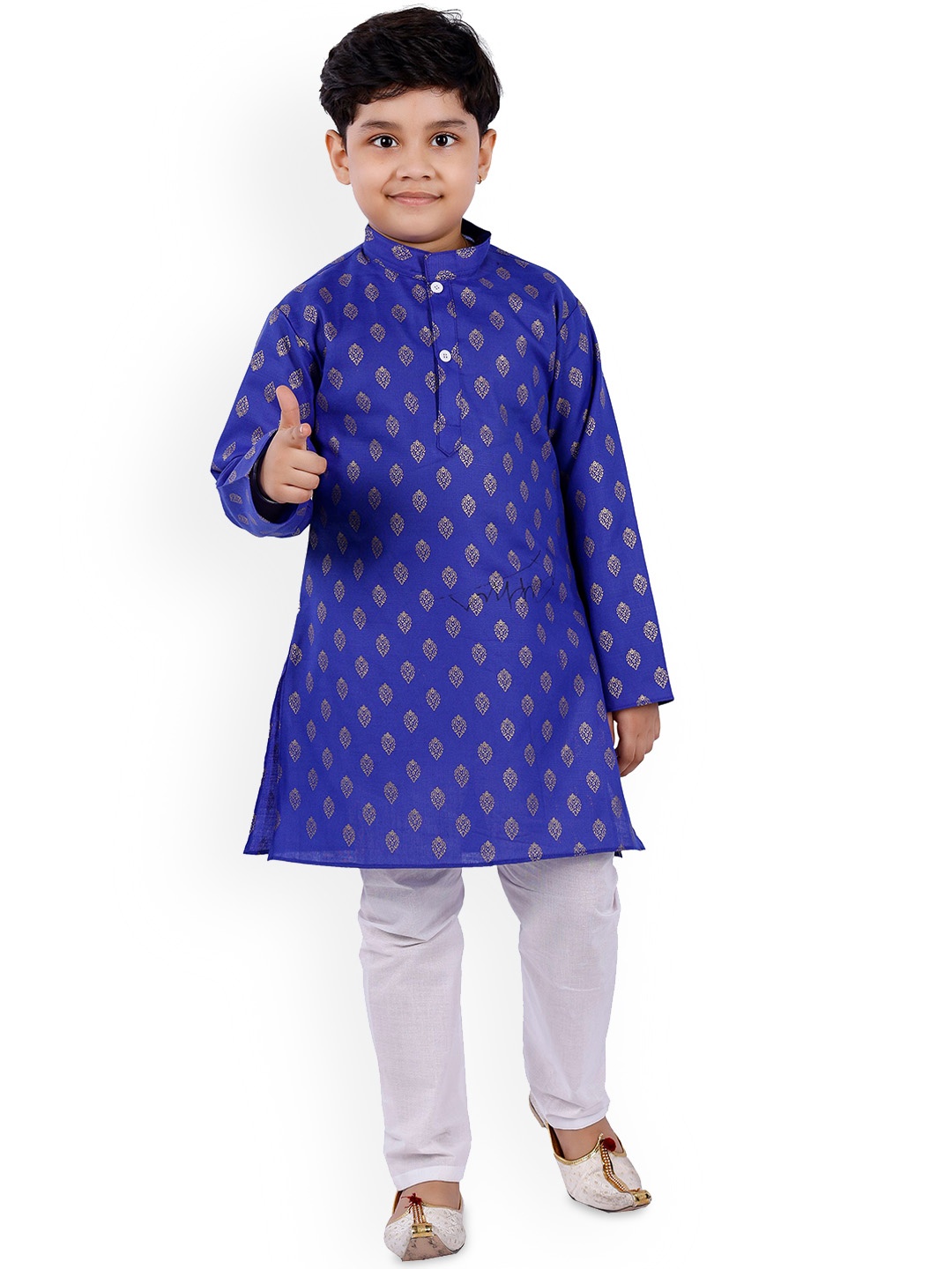 

BAESD Boys Ethnic Motifs Printed Regular Kurta with Trousers, Blue