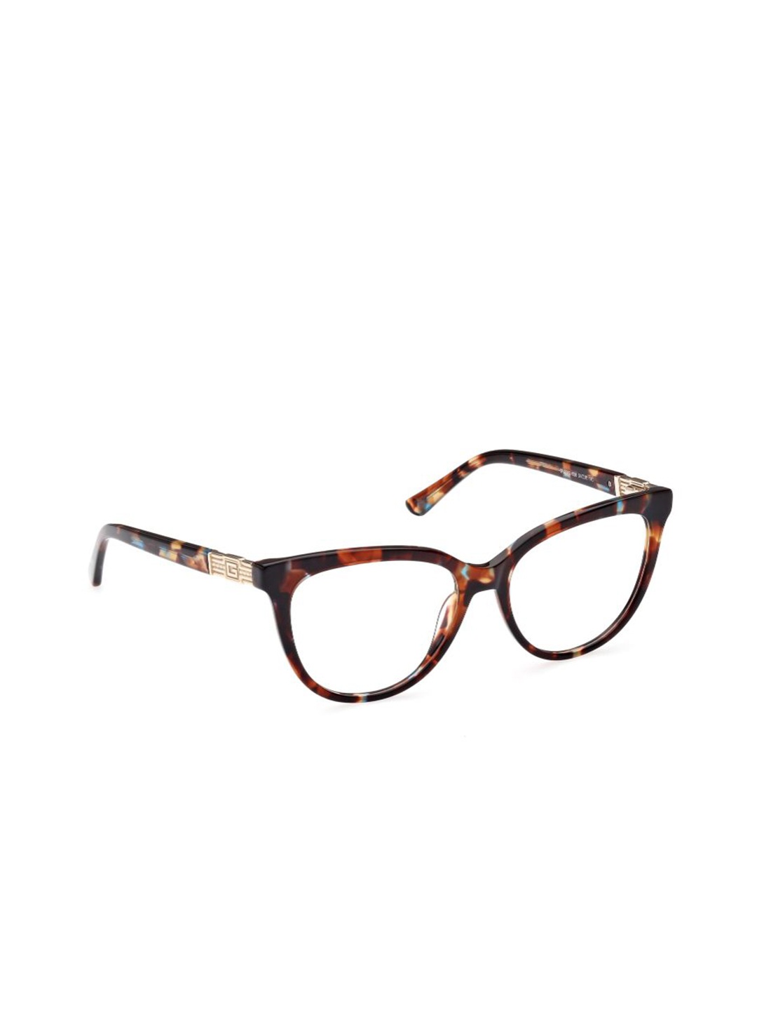 

GUESS Women Abstract Full Rim Cateye Frames, Brown