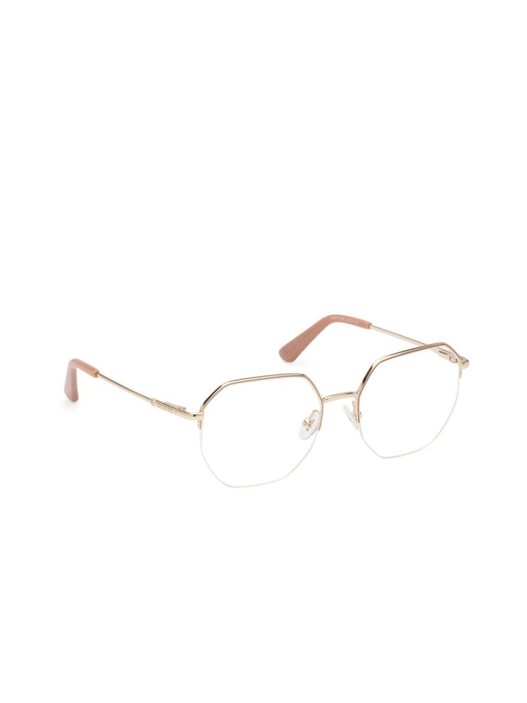 

GUESS Women Half Rim Oversized Frames, Gold