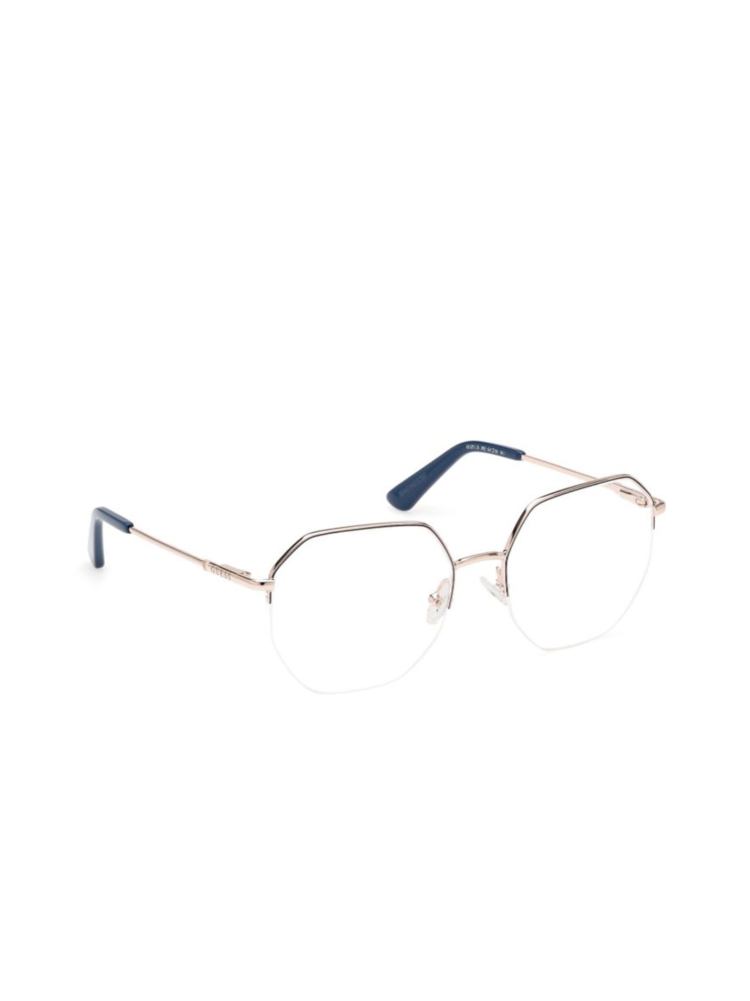 

GUESS Women Half Rim Oversized Frames, Gold