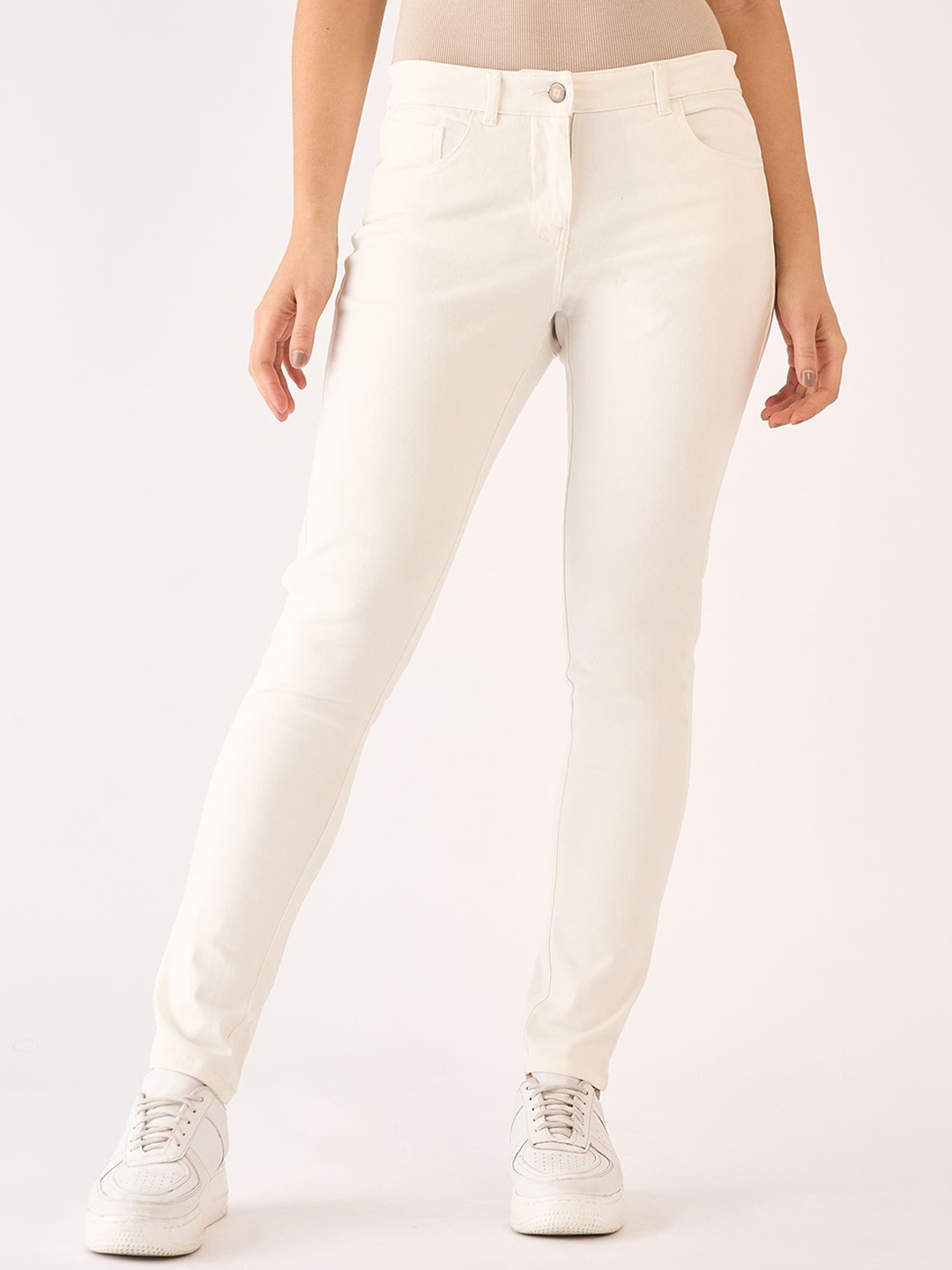 

SALT ATTIRE Women Smart Slim Fit Trousers, White
