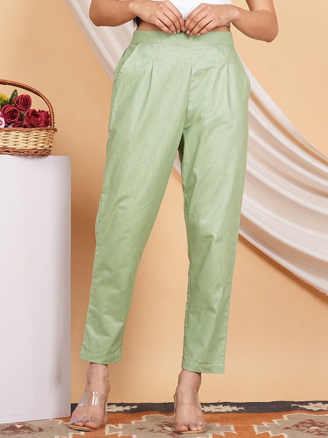 

RAJPUTANA CAMISA High Rise Stretchable Trouser, Green
