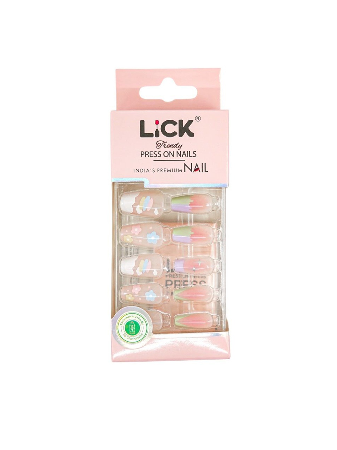 

LICK Set Of 30 Glossy French Press On Artificial Nails - Nude