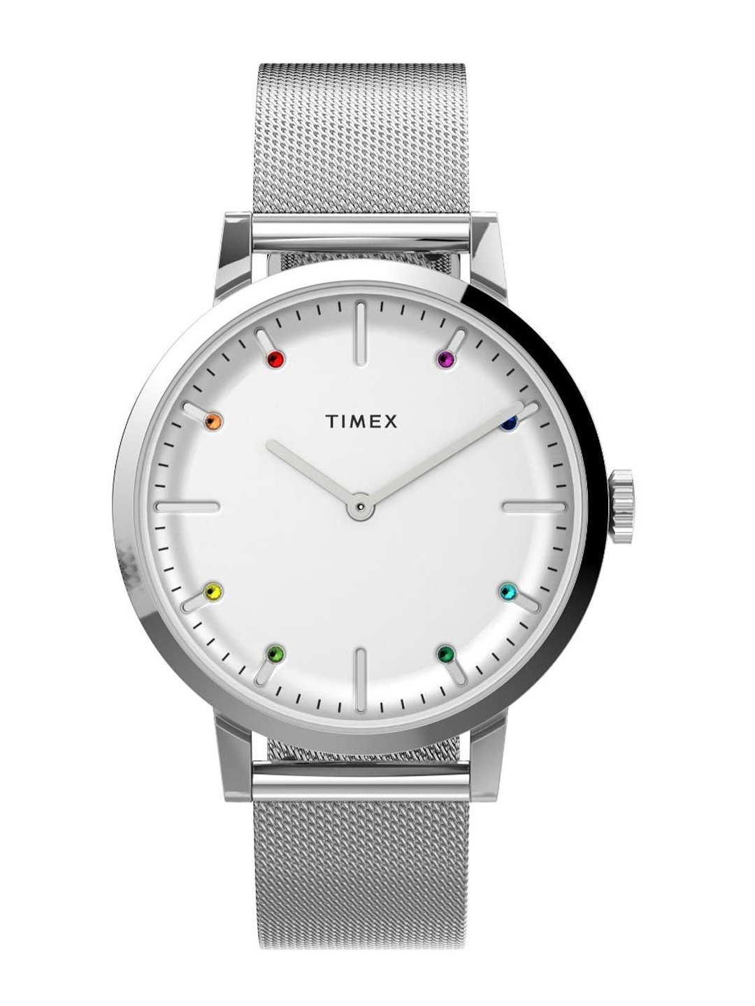 

Timex Women Brass Dial & Stainless Steel Straps Analogue Watch TW2V36900, Silver