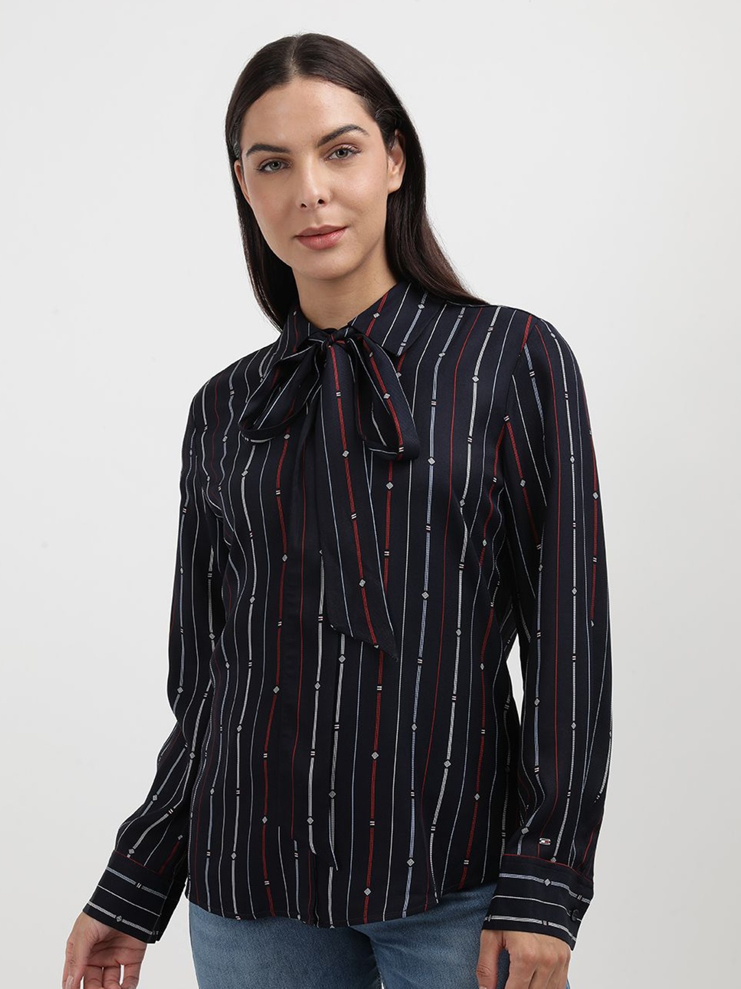 

Tommy Hilfiger Women Opaque Striped Casual Shirt, Blue