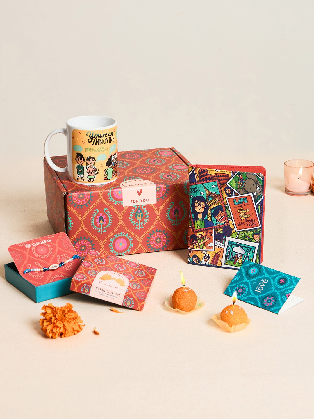 

Chumbak Rakhi Travel & Unwind Gift Hamper Set, Multi