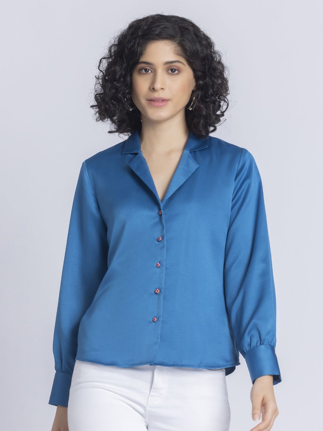 

SHAYE Women Smart Opaque Casual Shirt, Blue