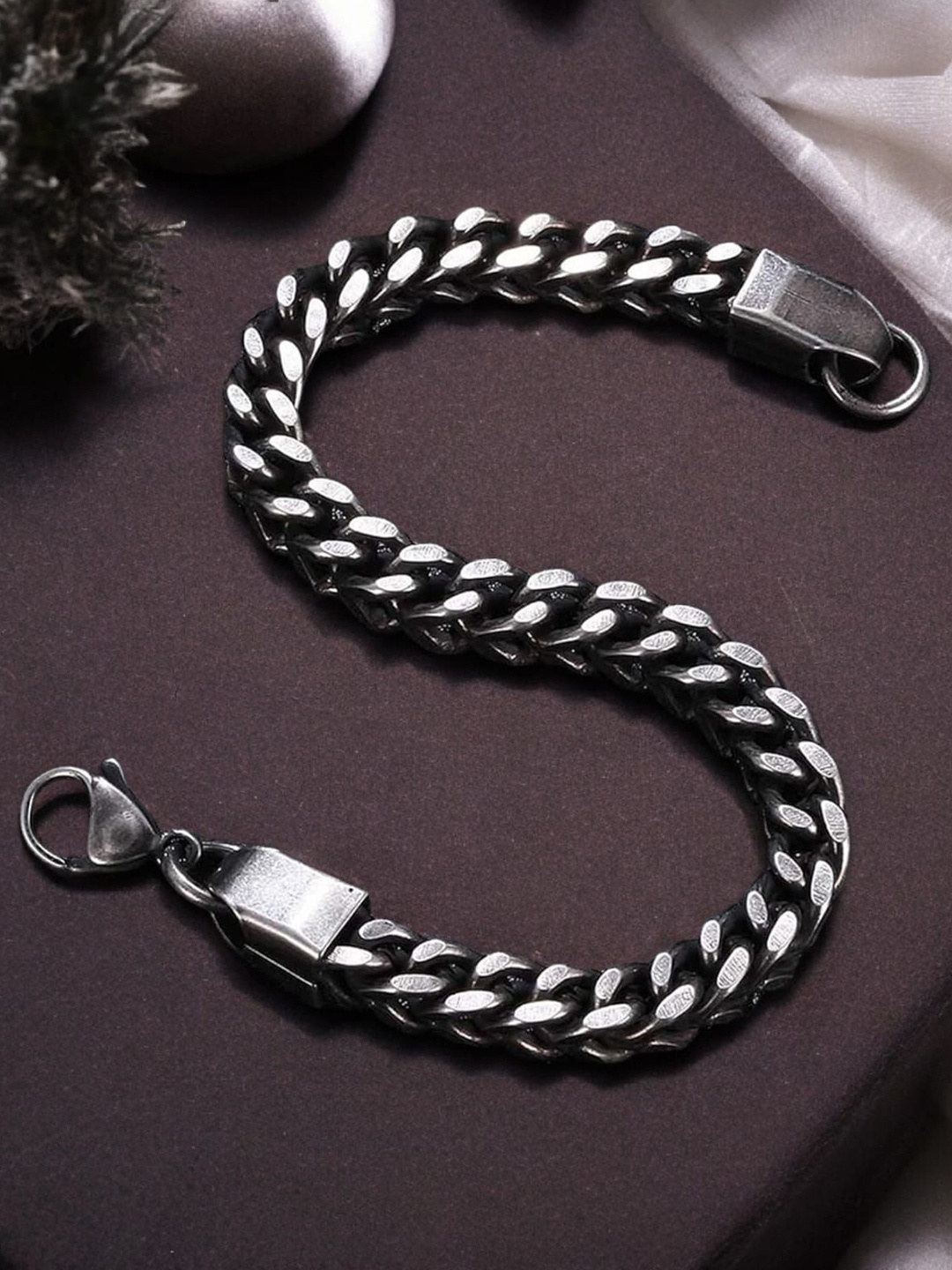 

KARISHMA KREATIONS Unisex Silver-Plated Link Bracelet