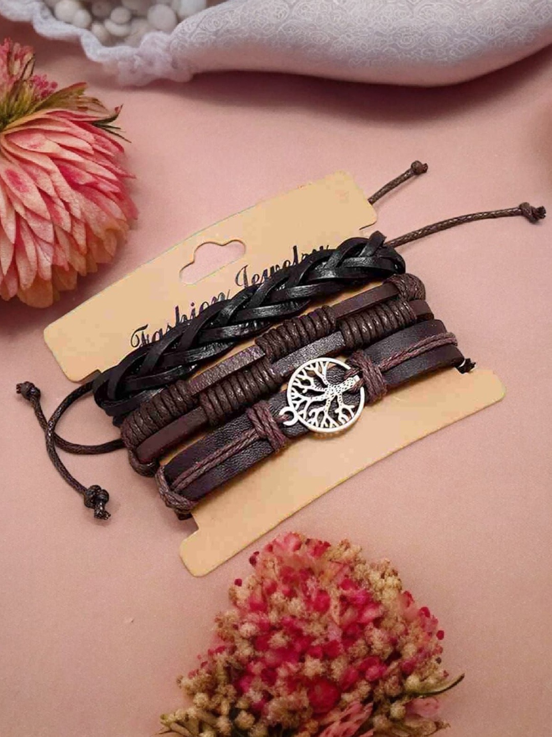 

KARISHMA KREATIONS Unisex Leather Multistrand Bracelet, Brown