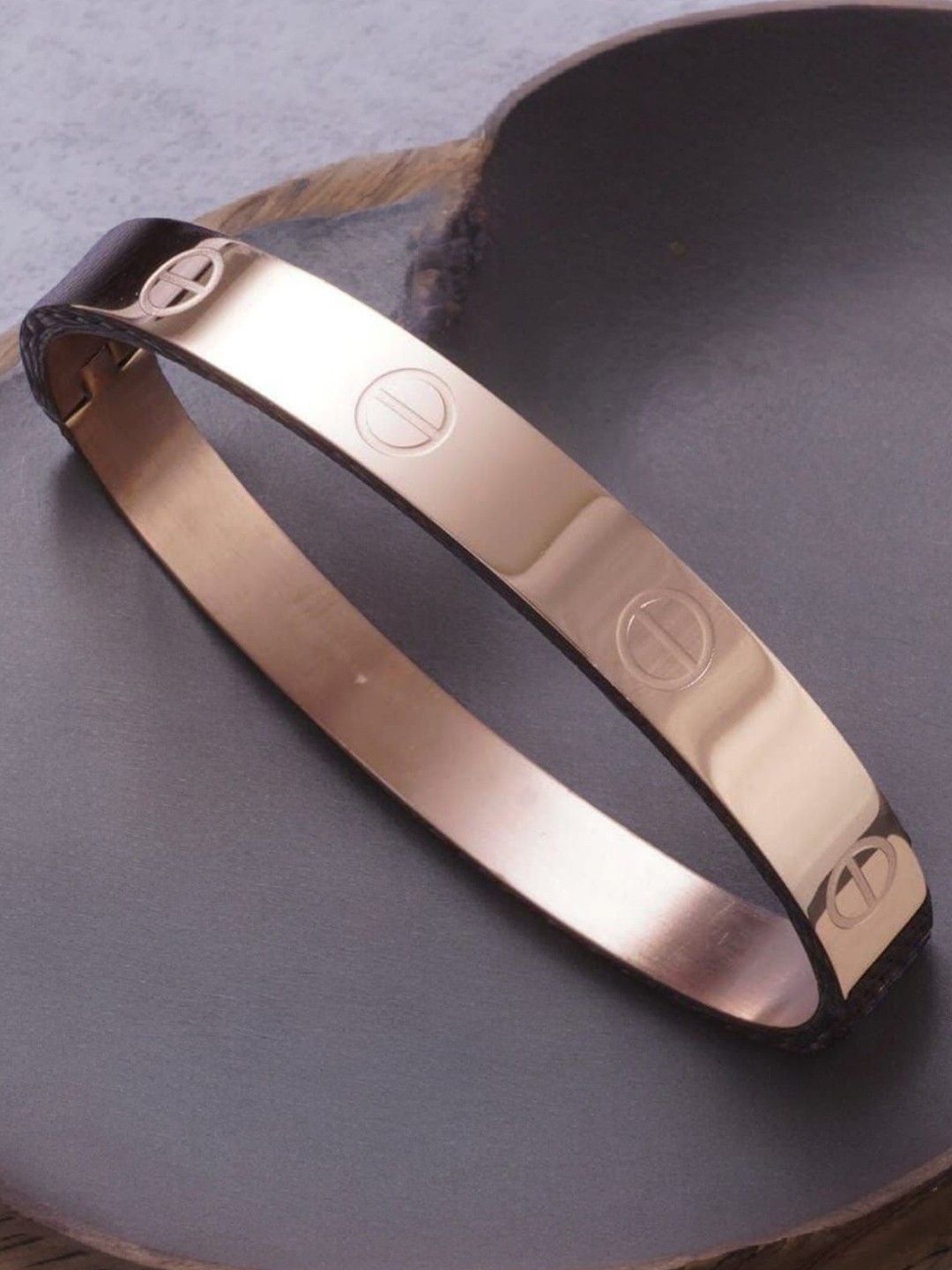 

KARISHMA KREATIONS Unisex Rose Gold-Plated Kada Bracelet