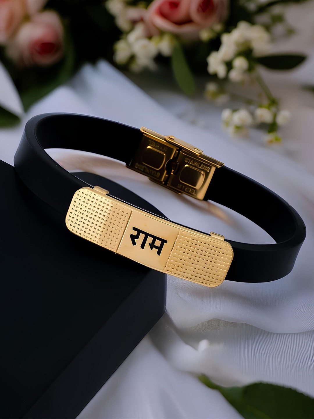 

KARISHMA KREATIONS Unisex Leather Gold-Plated Wraparound Bracelet