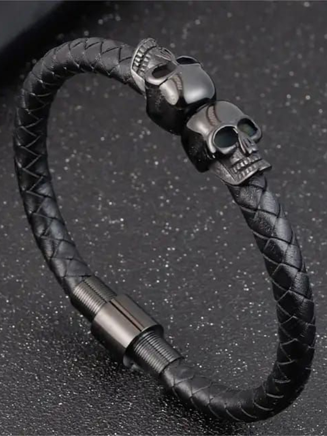 

KARISHMA KREATIONS Unisex Leather Wraparound Bracelet, Black