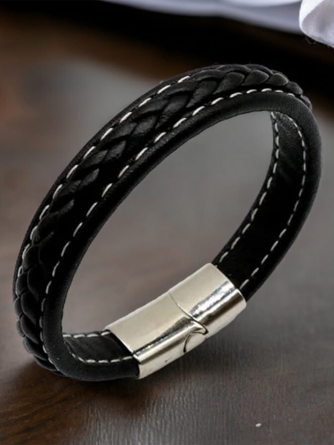 

KARISHMA KREATIONS Unisex Leather Wraparound Bracelet, Black