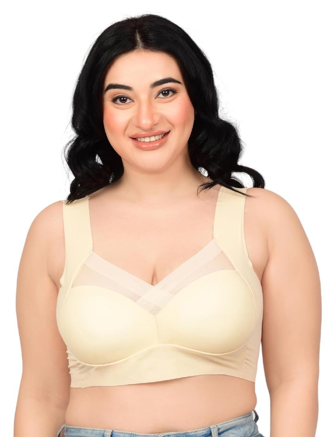 

bare dezire Bralette Bra Full Coverage Lightly Padded, Cream