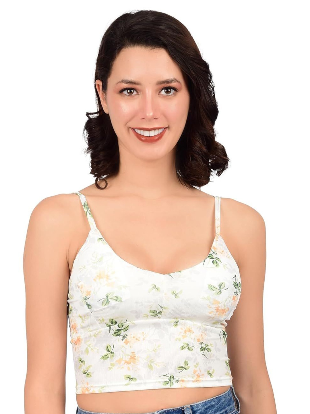 

bare dezire Floral Bralette Bra Full Coverage Lightly Padded, White