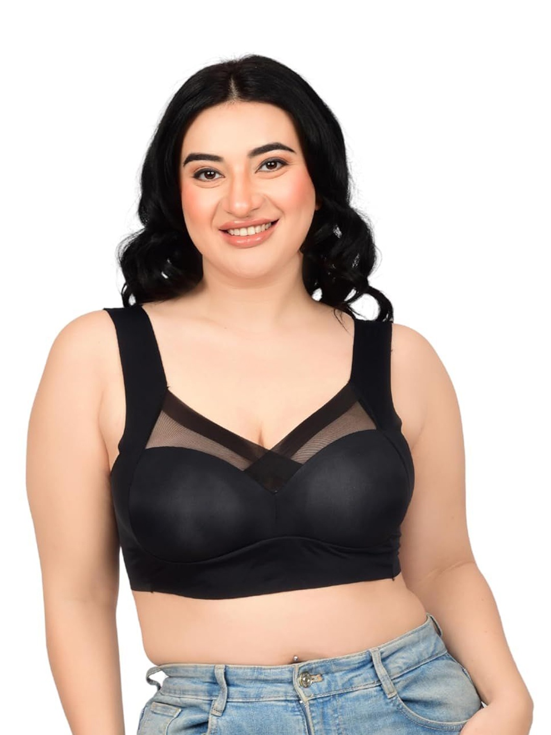

bare dezire Bralette Bra Full Coverage Lightly Padded, Black