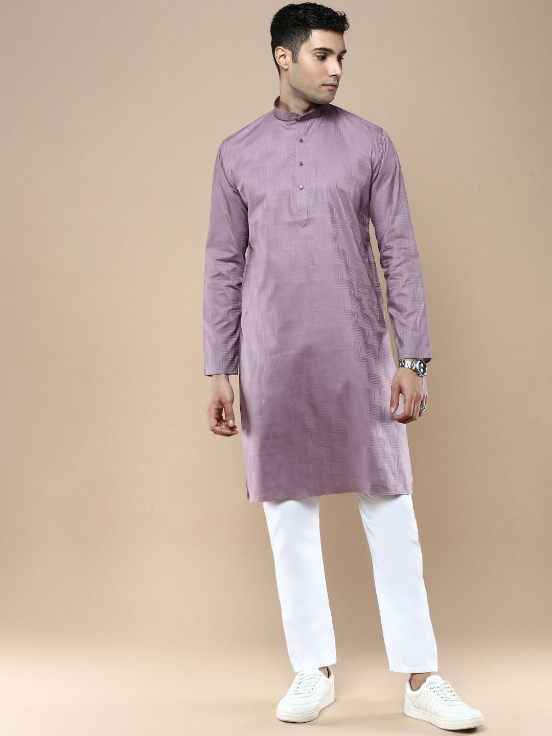 

Anouk Men Regular Kurta with Patiala, Purple