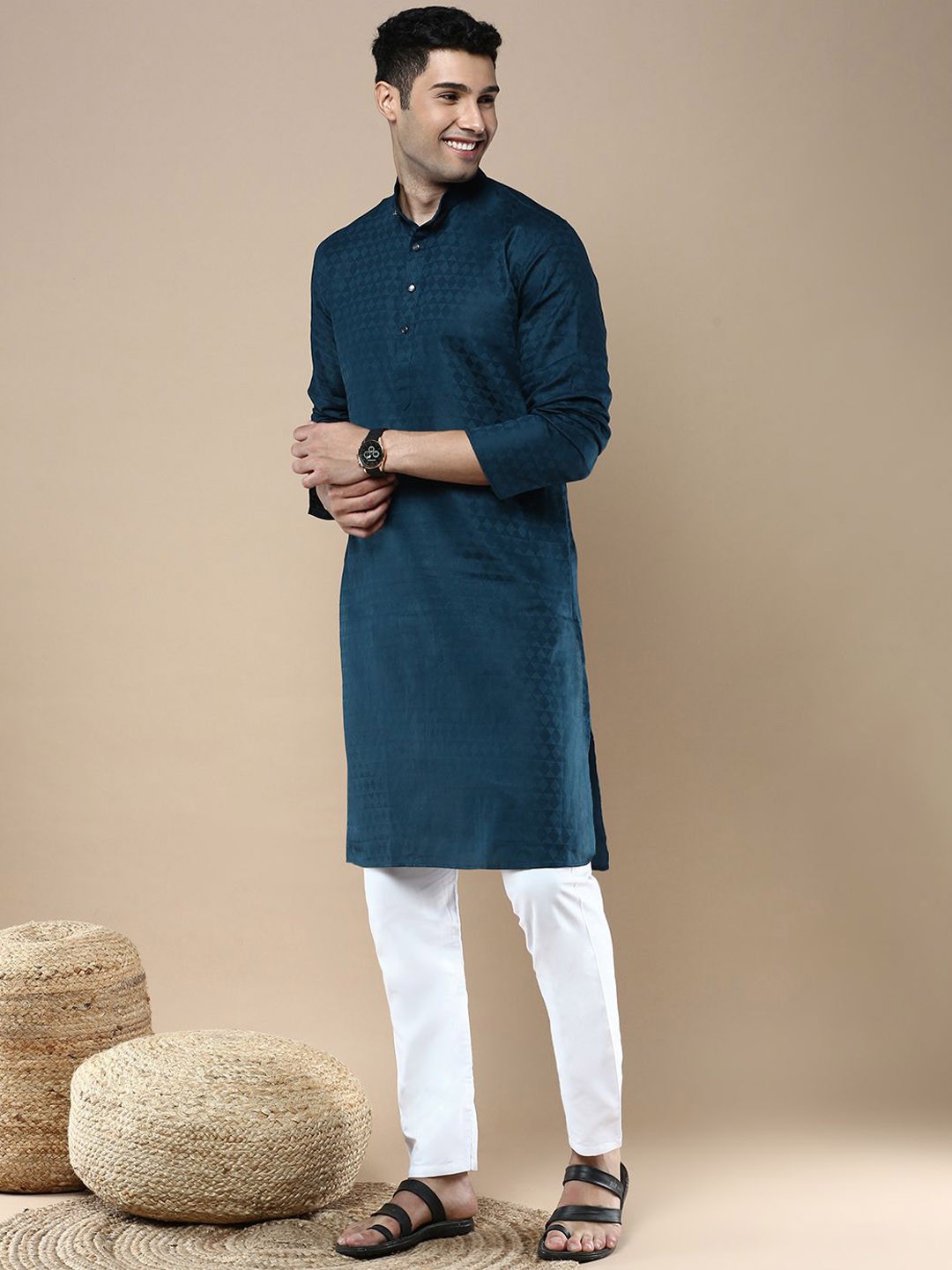 

Anouk Men Regular Kurta with Patiala, Blue