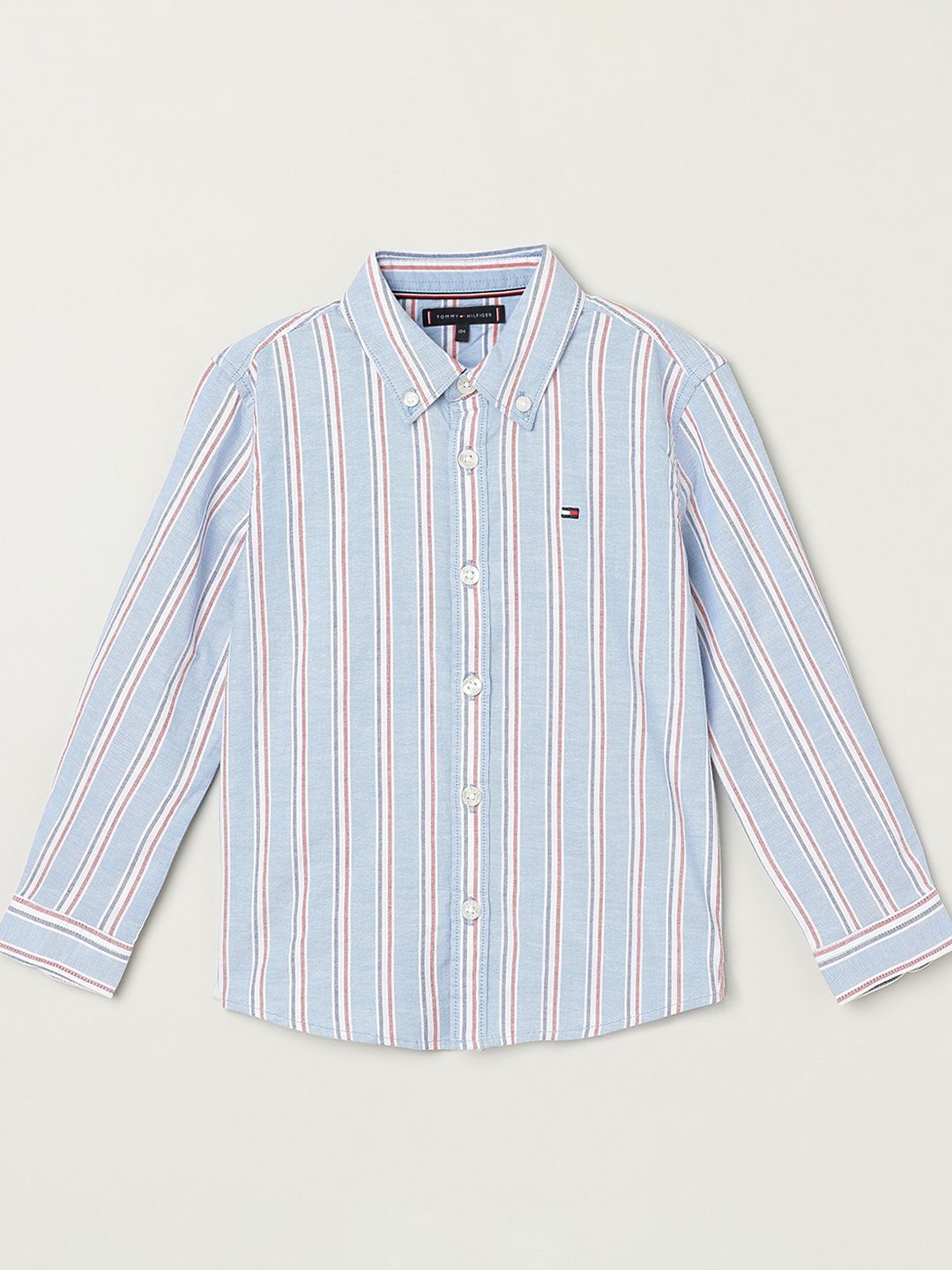 

Tommy Hilfiger Boys Multi Stripes Opaque Striped Casual Shirt, Blue
