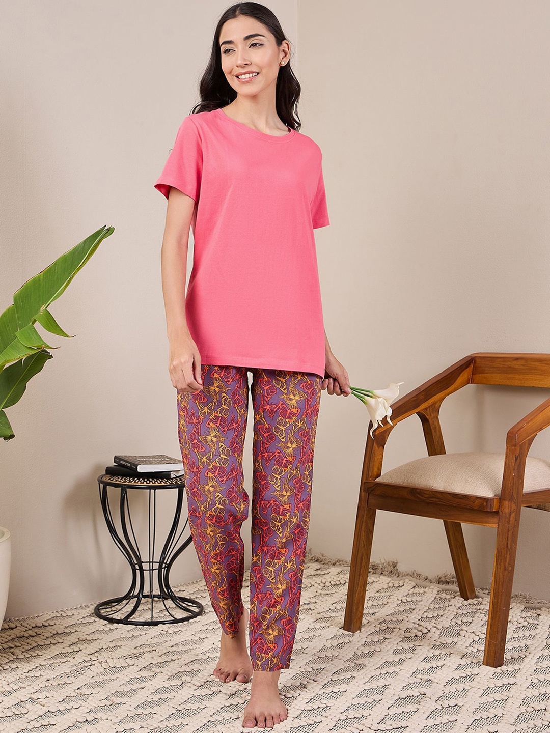 

ETC Women Printed Night suit, Coral