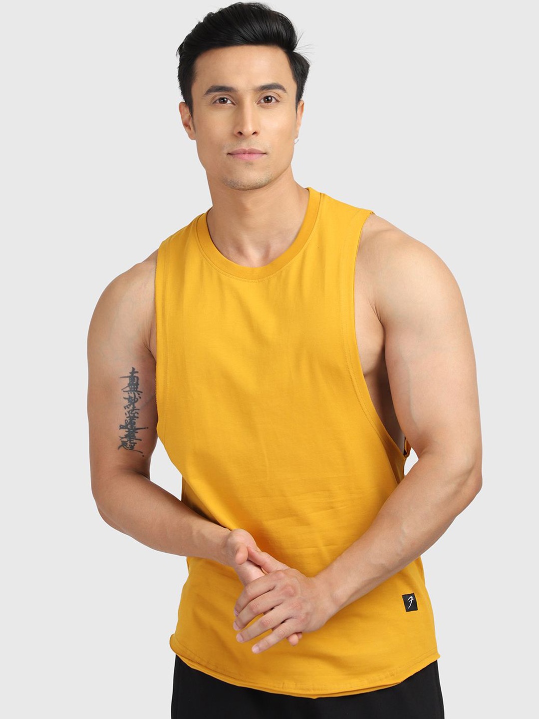 

FUAARK Round Neck Sleeveless Tank Vests Legacy DeepArm Tank Mustard S