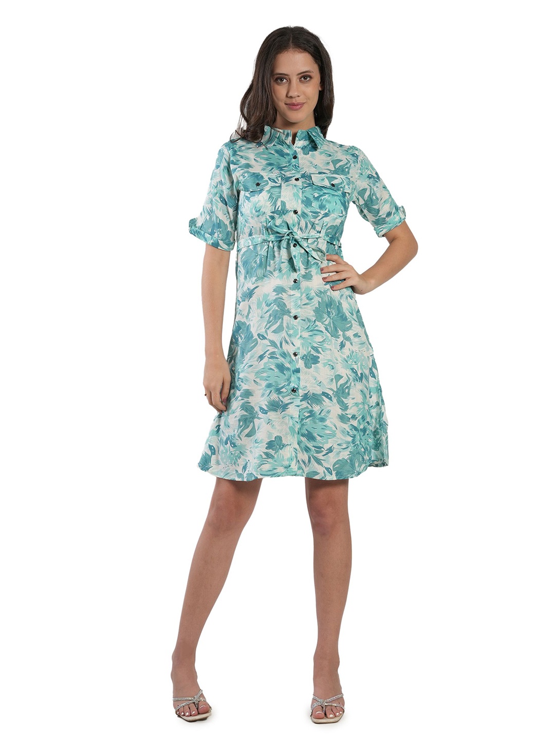 

BAESD Floral Print Fit & Flare Dress, Blue