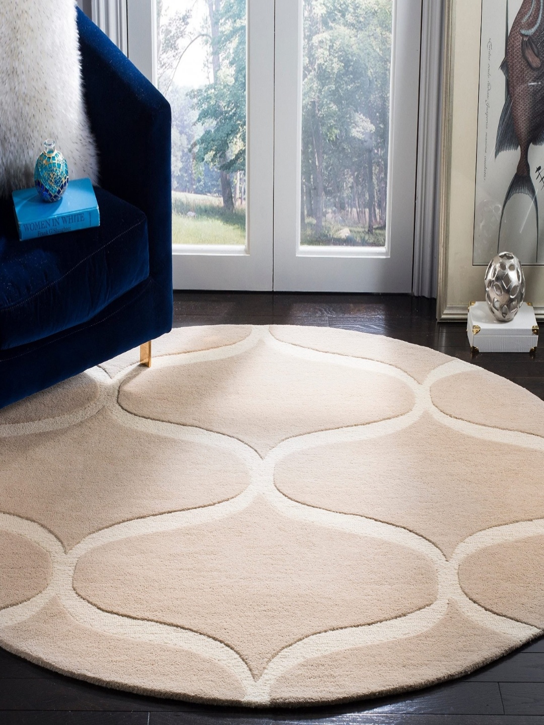 

Safiya Carpet Beige Geometric Hand-Tufted Woollen Carpets