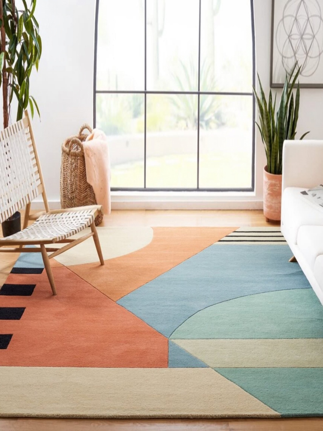 

Safiya Carpet Orange Geometric Hand-Tufted Woollen Carpets