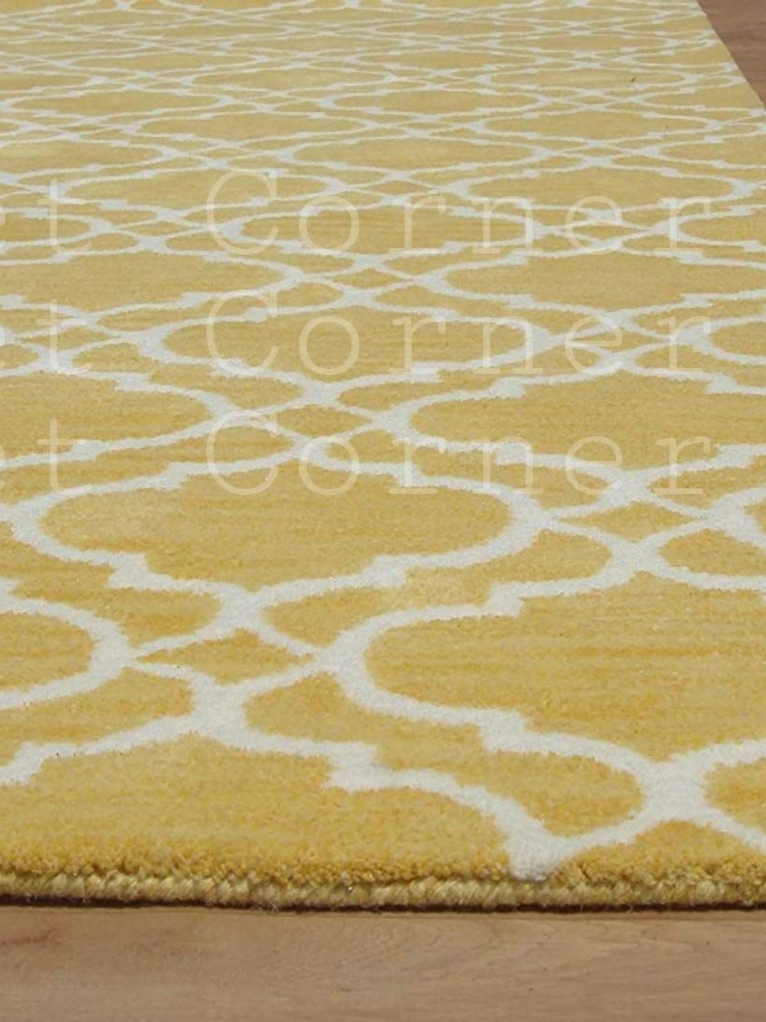 

Safiya Carpet Yellow Geometric Hand-Tufted Woollen Carpets