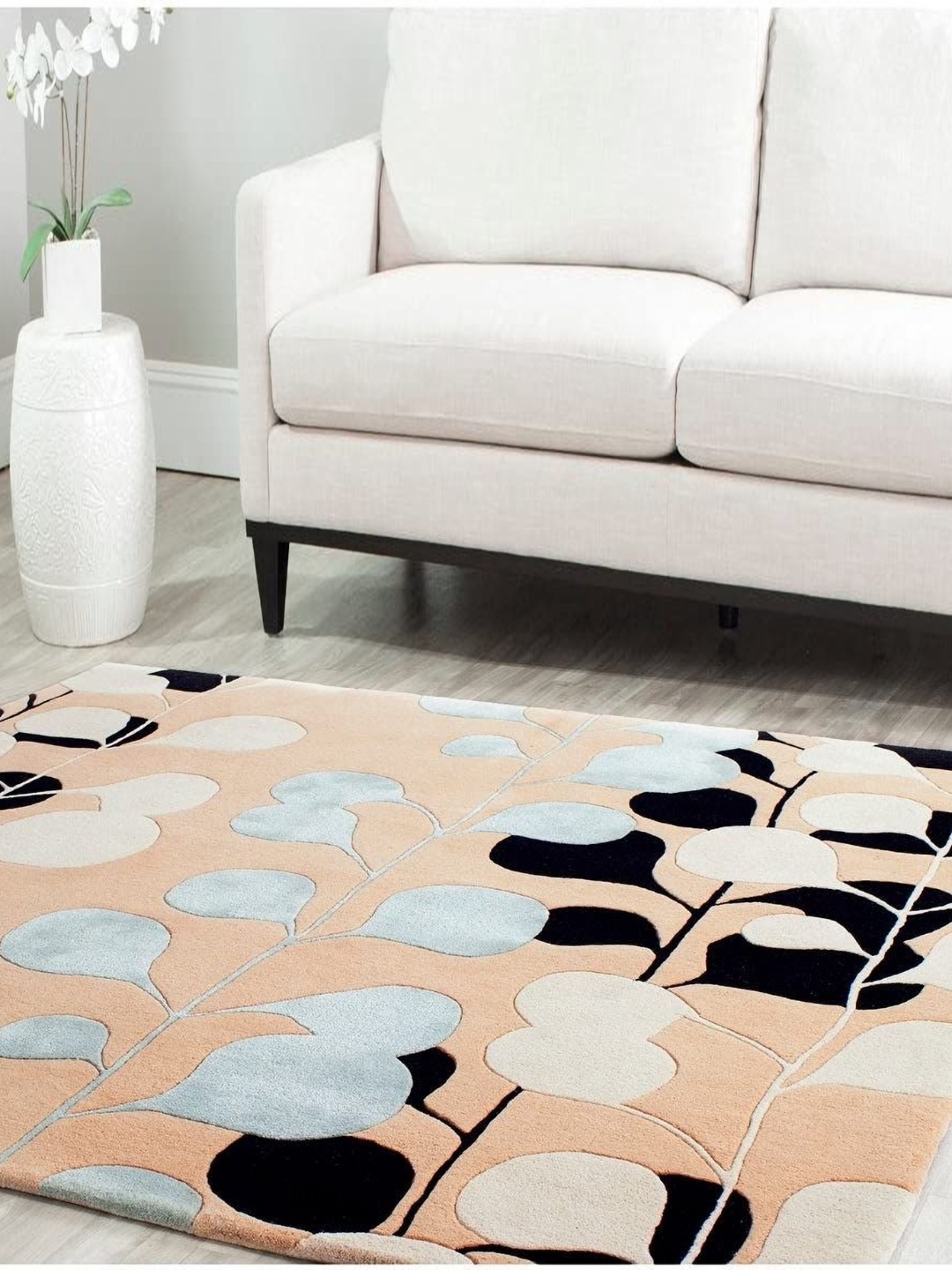 

Safiya Carpet Beige Floral Hand-Tufted Woollen Carpets