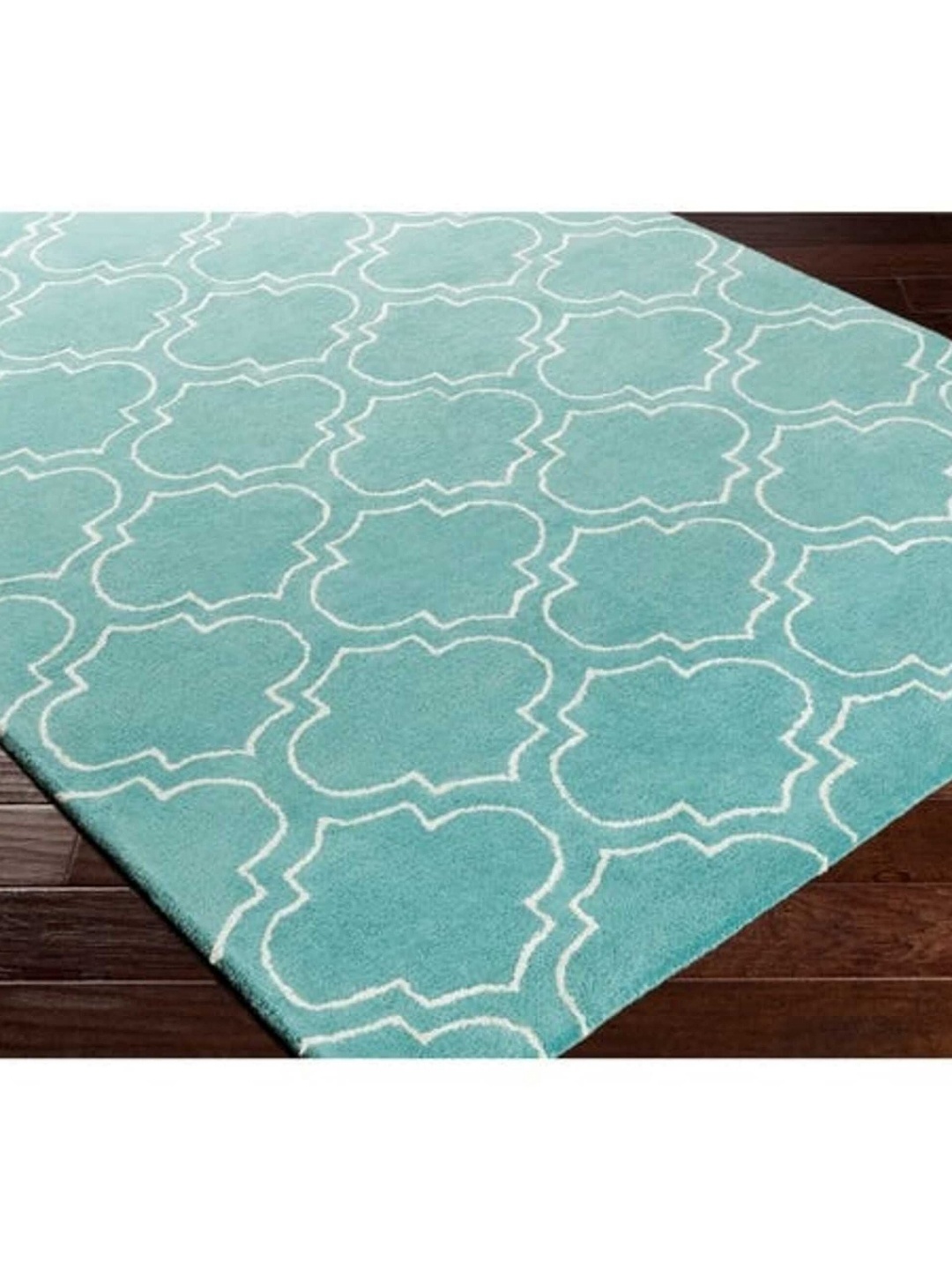 

Safiya Carpet Blue Geometric Hand-Tufted Woollen Carpets