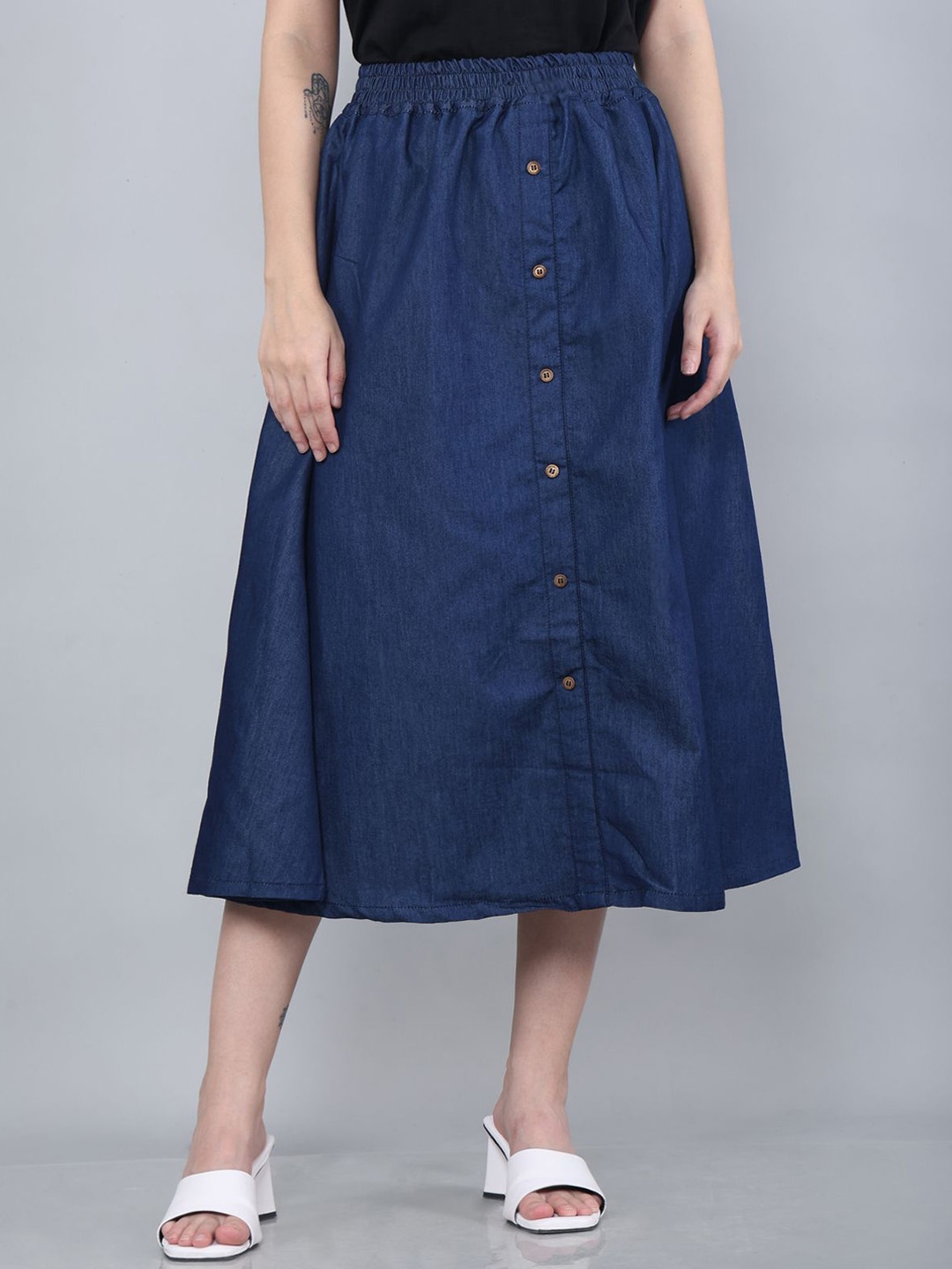 

Codaisy Denim A-Line Midi Skirt, Blue