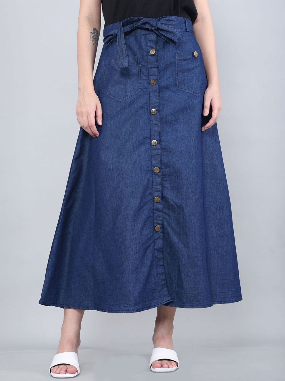 

Codaisy Denim A-Line Midi Skirt, Blue