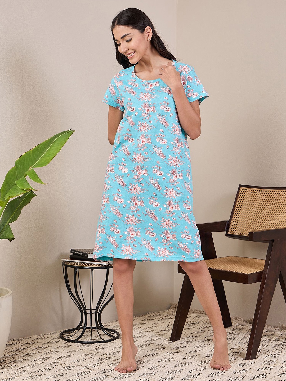 

ETC Printed Nightdress, Blue
