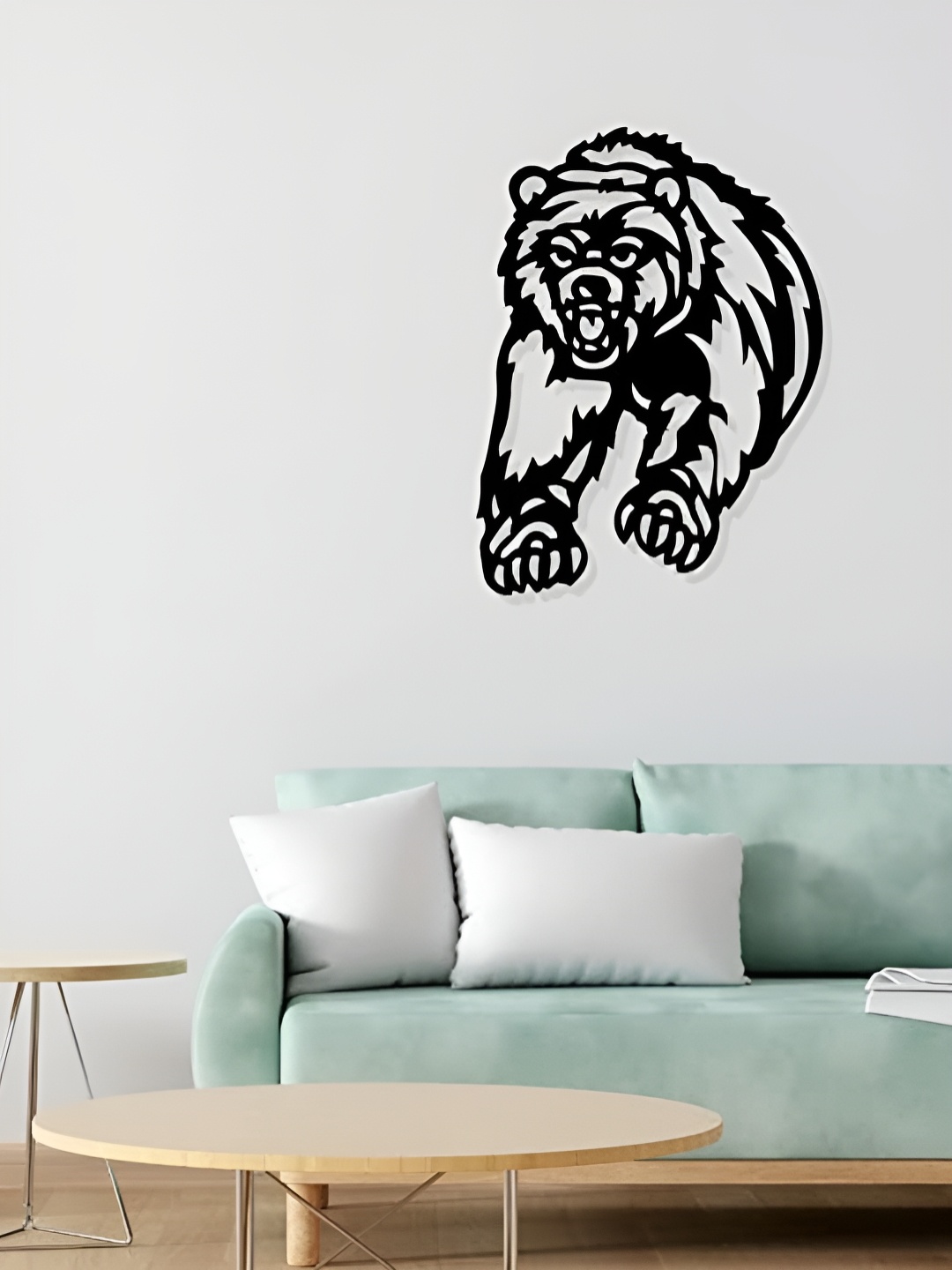 

Artrooms Bear Metal Wall Art, Black