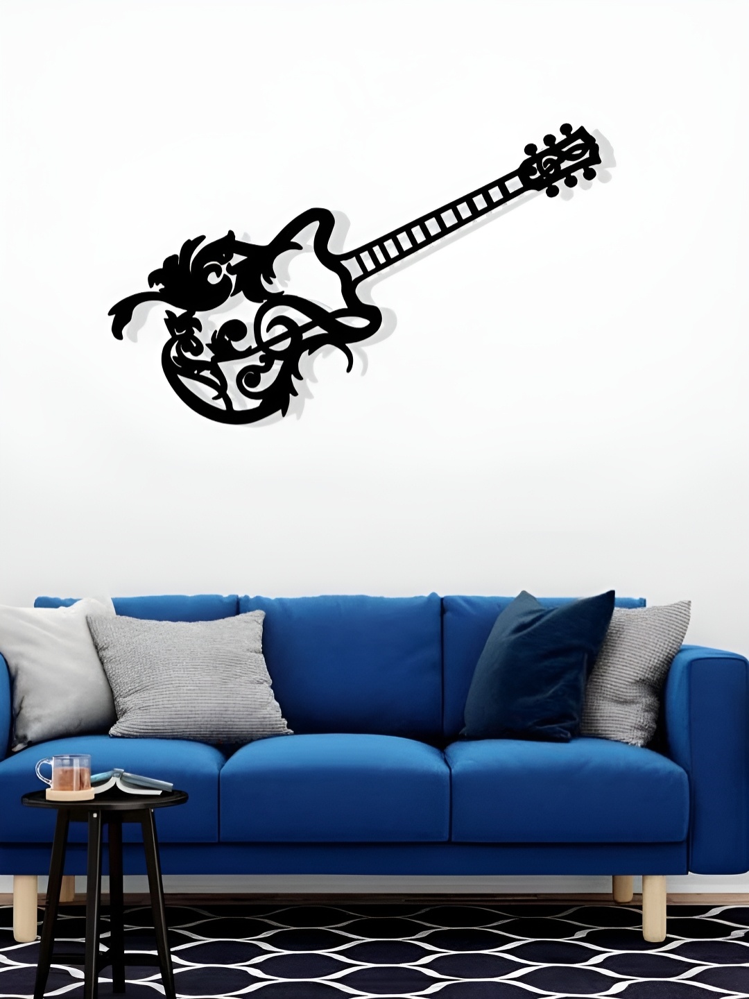 

Artrooms Guitar Metal Wall Art, Black